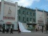 В Сумах на Соборной упал баннер с изображением Тараса Шевченко (фото)